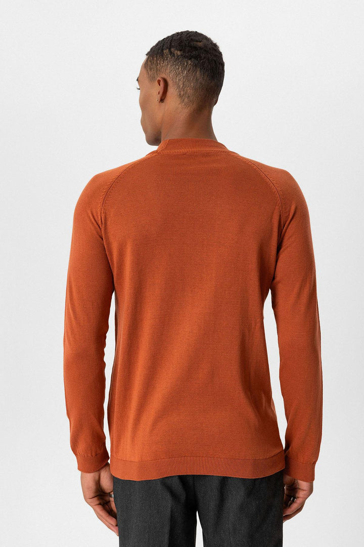 ANT Half Turtleneck Men's Knitwear - Brick