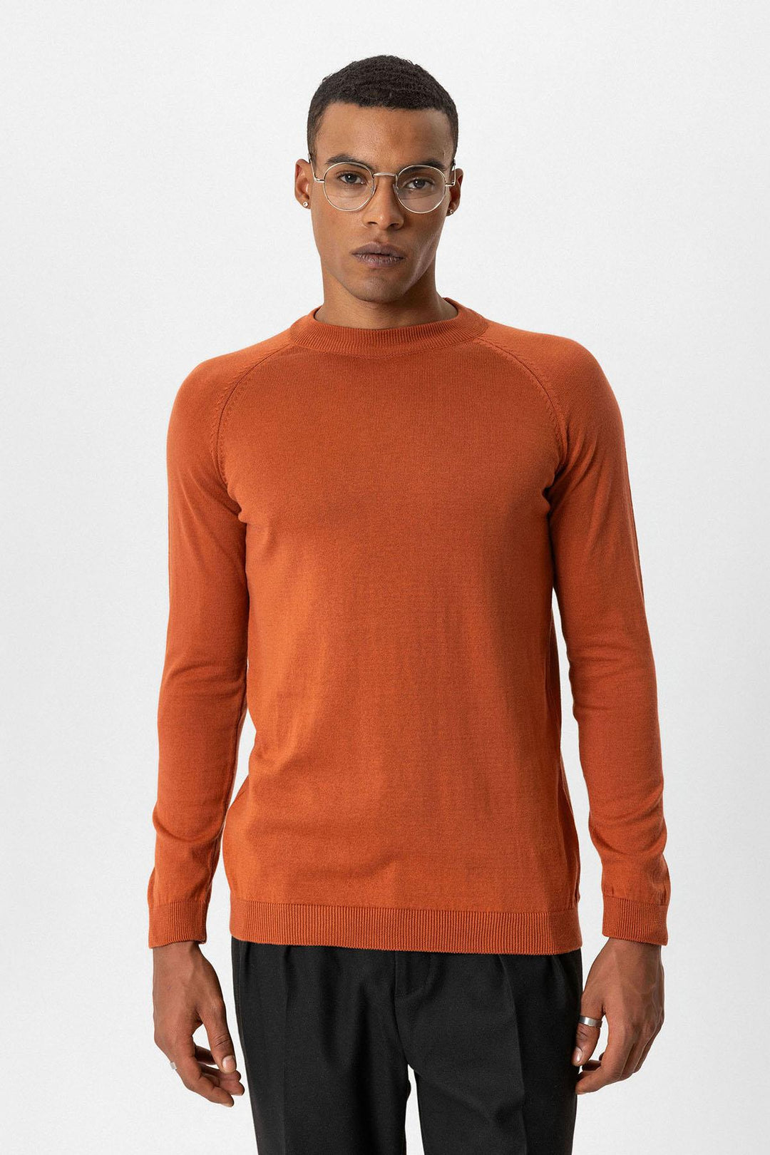 ANT Half Turtleneck Men's Knitwear - Brick