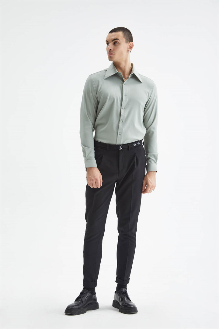 ANT Slim Fit Men's Long Sleeve Wide Collar Shirt - Fulham
