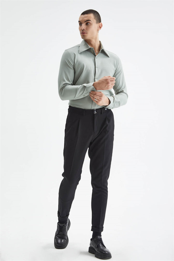 ANT Slim Fit Men's Long Sleeve Wide Collar Shirt - Fulham