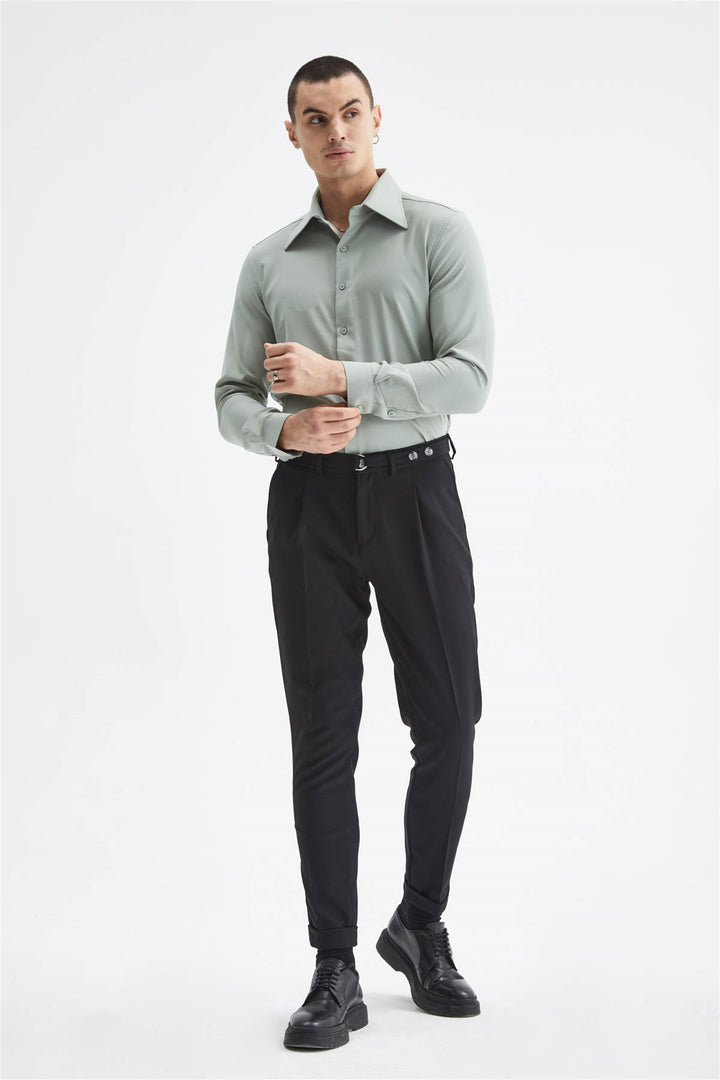 ANT Slim Fit Men's Long Sleeve Wide Collar Shirt - Fulham