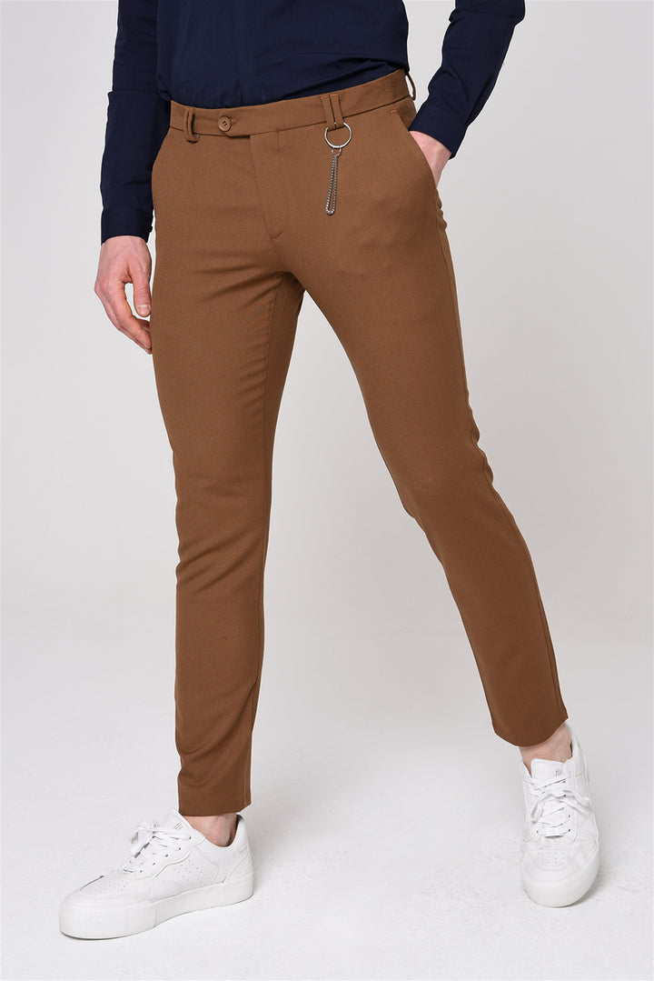 ANT Men's Slim Fit Straight Accessory Fabric Trousers - Holyoke