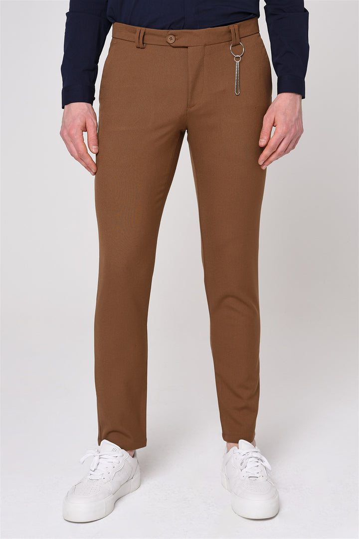 ANT Men's Slim Fit Straight Accessory Fabric Trousers - Holyoke
