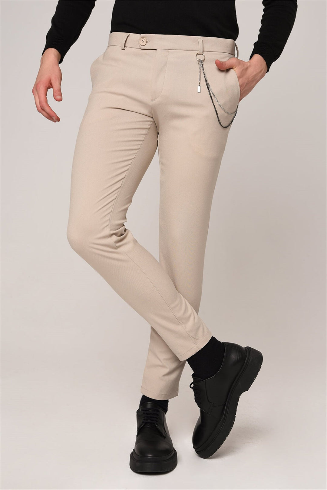 ANT Men's Accessory Detail Slim Fit Trousers - Acatzingo