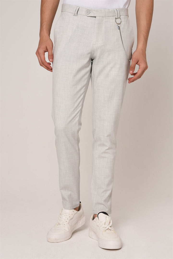 ANT Men's Slim Fit Straight Accessory Fabric Trousers - Mission