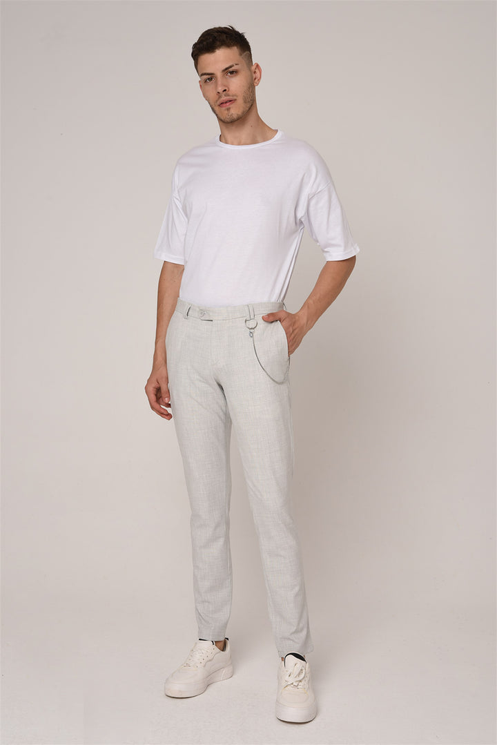 ANT Men's Slim Fit Straight Accessory Fabric Trousers - Mission
