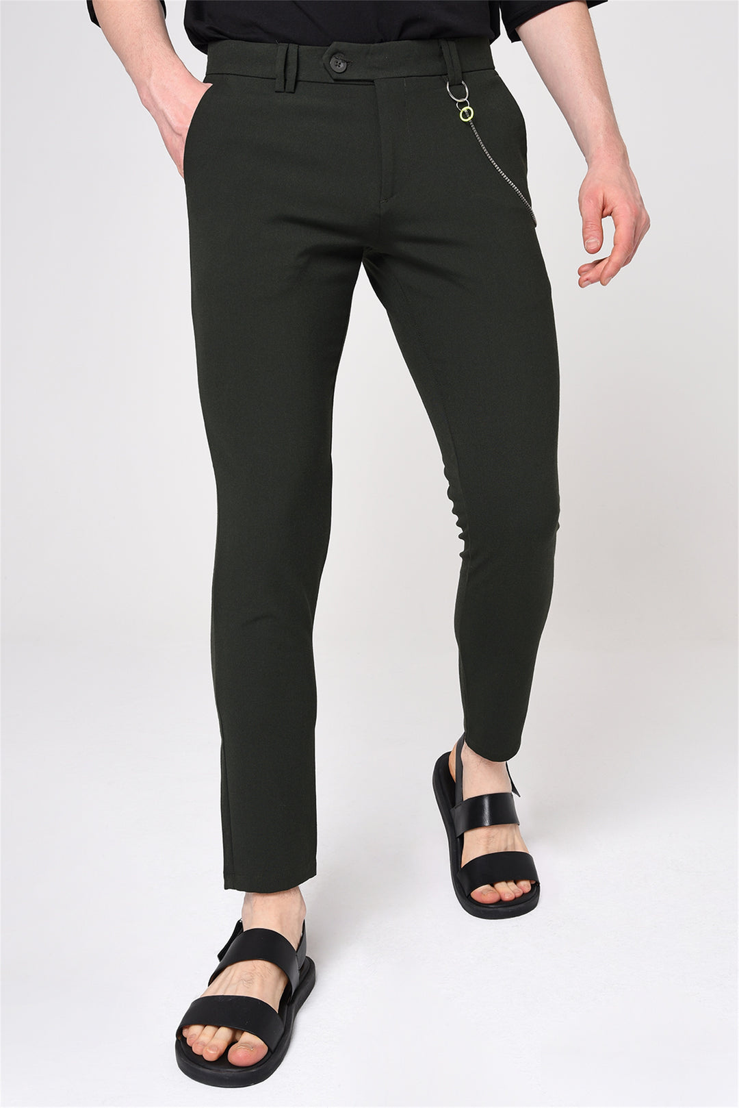 ANT Men's Slim Fit Straight Accessory Fabric Trousers - Montreuil