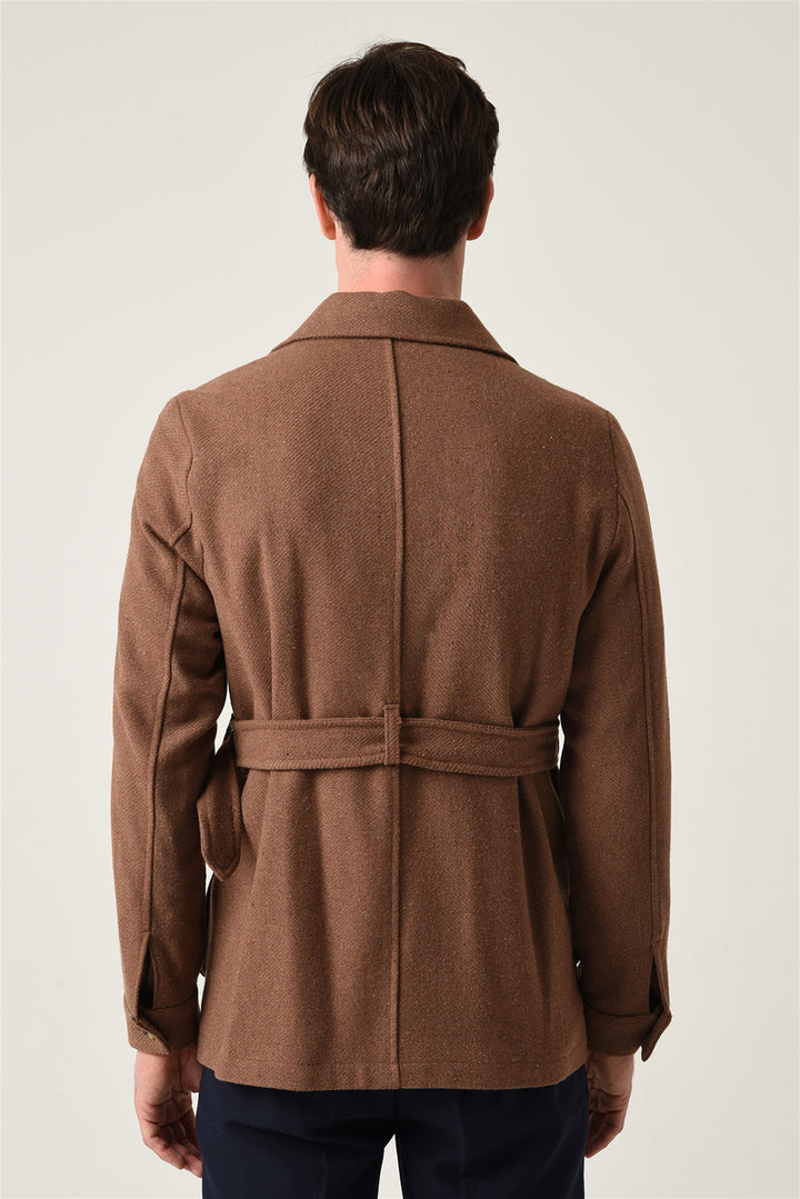 ANT Men's Camp  Collar Belt Detailed Seasonal Coat - Saint-Chamond