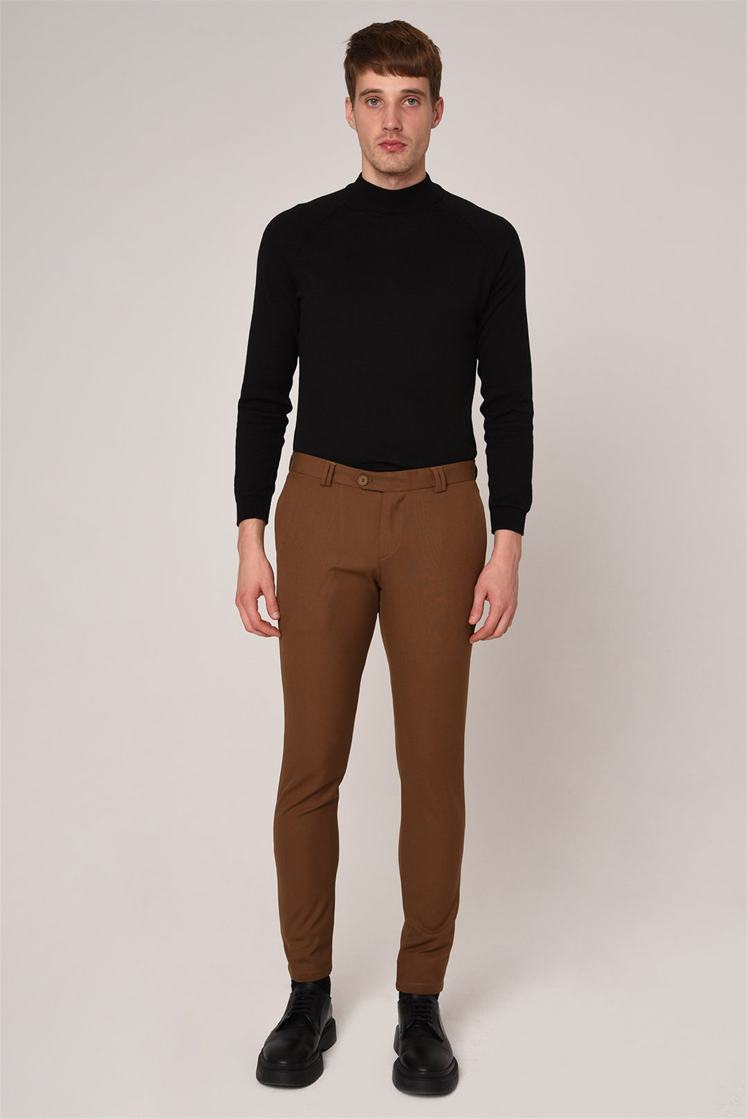 ANT Men's Slim Fit Straight Accessory Fabric Trousers - Tlalmanalco