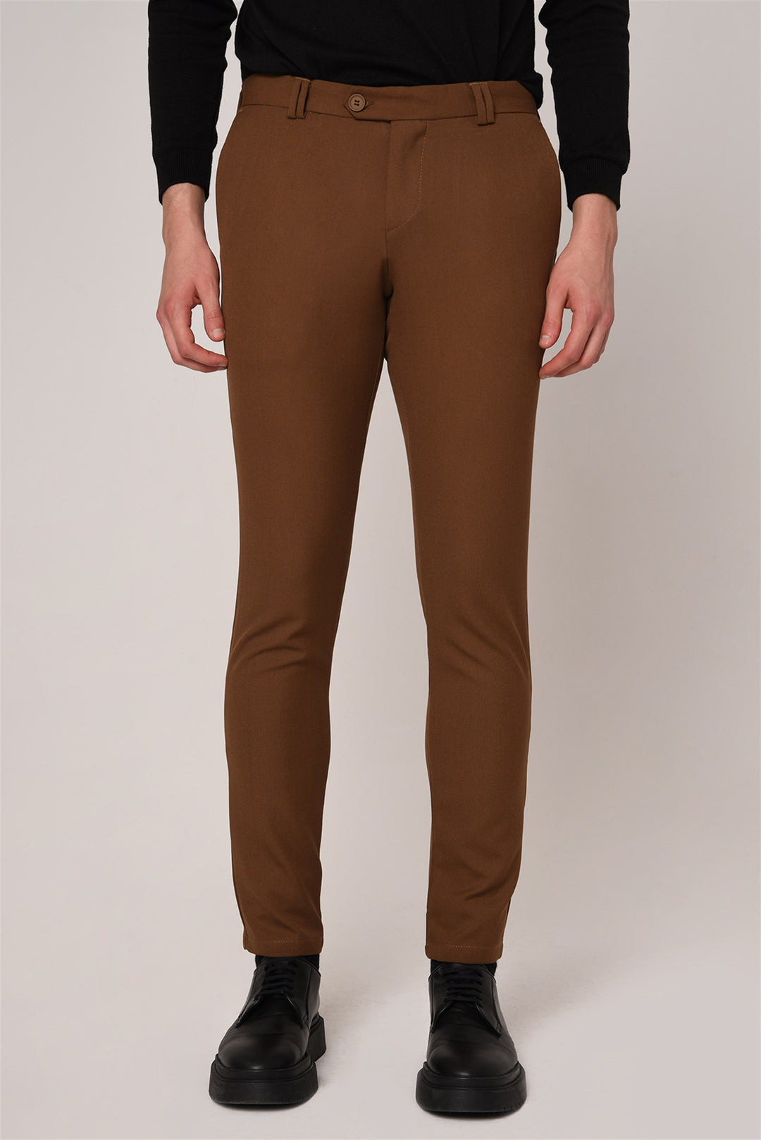 ANT Men's Slim Fit Straight Accessory Fabric Trousers - Tlalmanalco