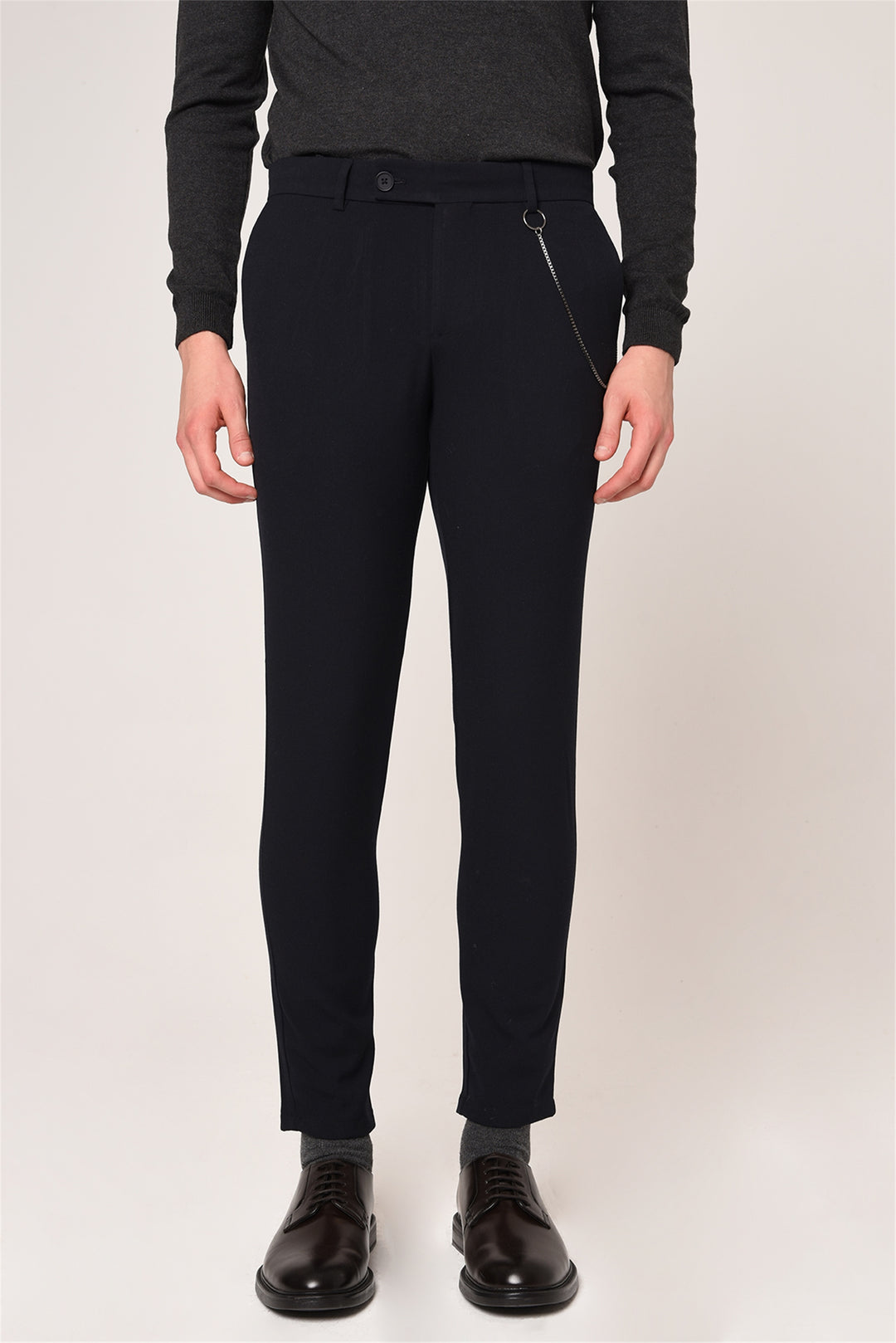 ANT Men's Slim Fit Straight Accessory Fabric Trousers - Maisons-Alfort
