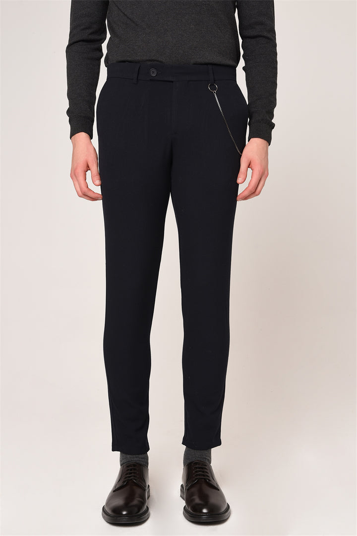 ANT Men's Slim Fit Straight Accessory Fabric Trousers - Maisons-Alfort