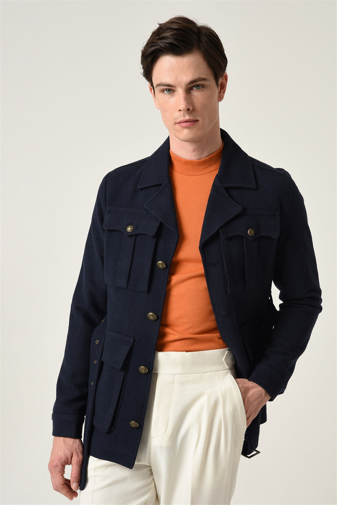 ANT Men's Camp  Collar Belt Detailed Seasonal Coat - Speyer