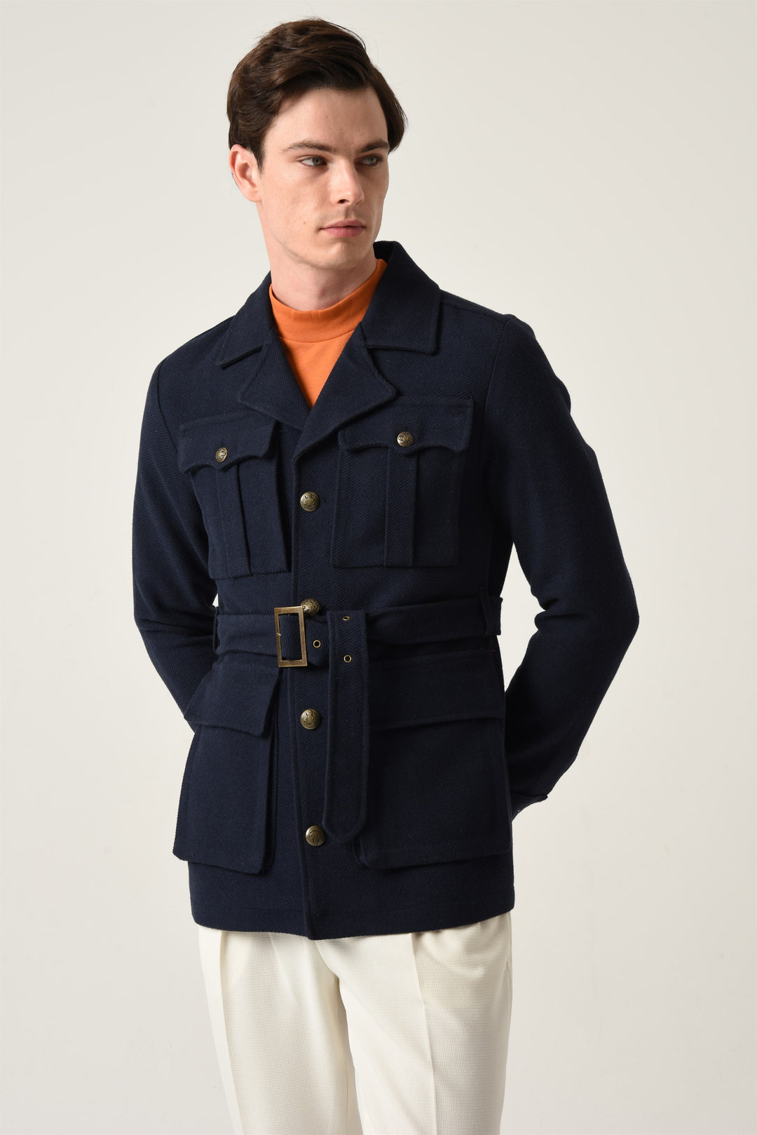 ANT Men's Camp  Collar Belt Detailed Seasonal Coat - Speyer