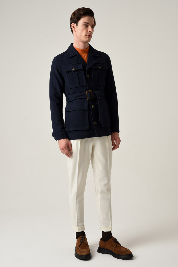 ANT Men's Camp  Collar Belt Detailed Seasonal Coat - Speyer