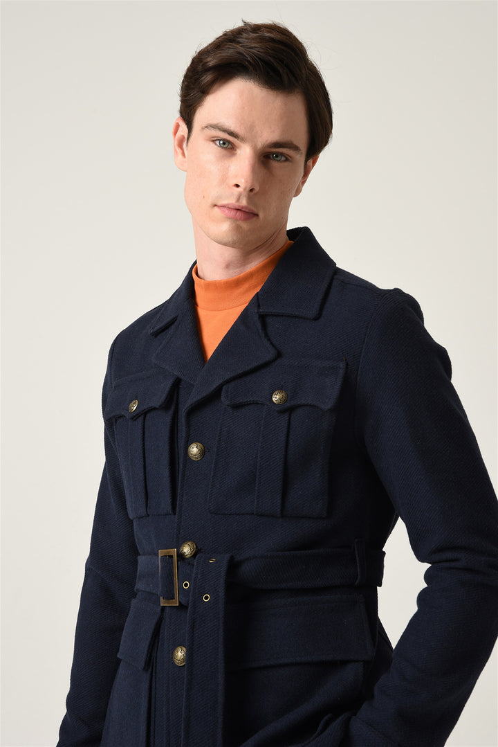 ANT Men's Camp  Collar Belt Detailed Seasonal Coat - Speyer