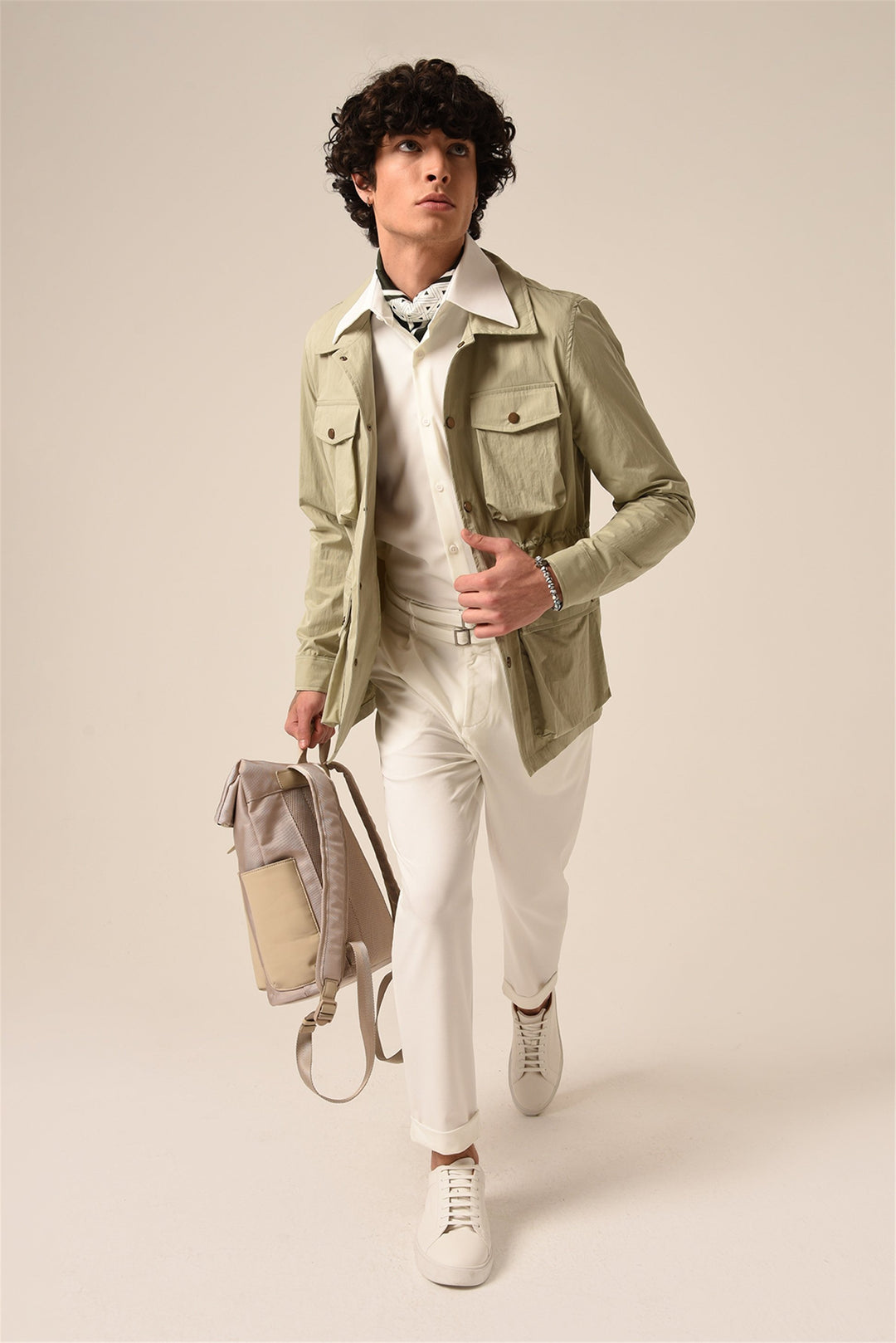 ANT Men's Waist Elastic Detailed Spring Jacket - Eboli