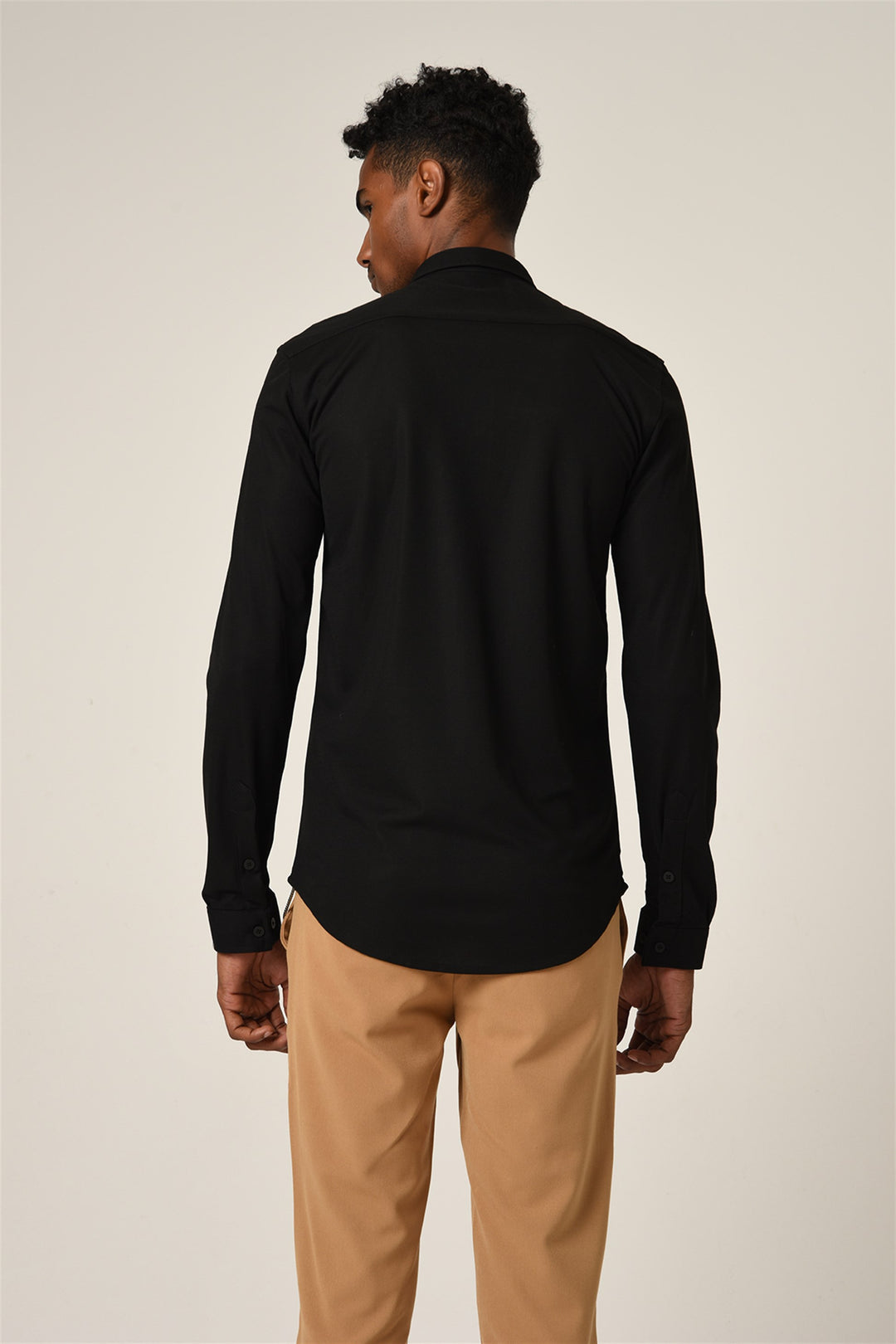 ANT Men's Hidden Button Long Sleeve Slim Fit Knitwear Shirt - Eastvale