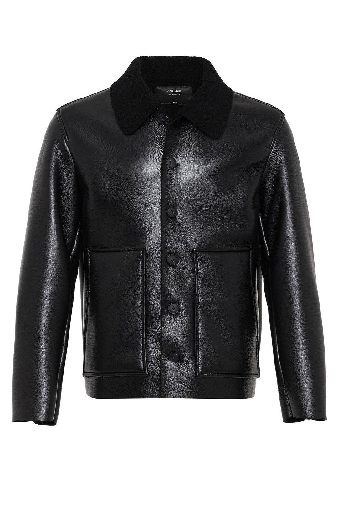 ANT Lining Detailed Faux Leather Men's Coat - Campobasso