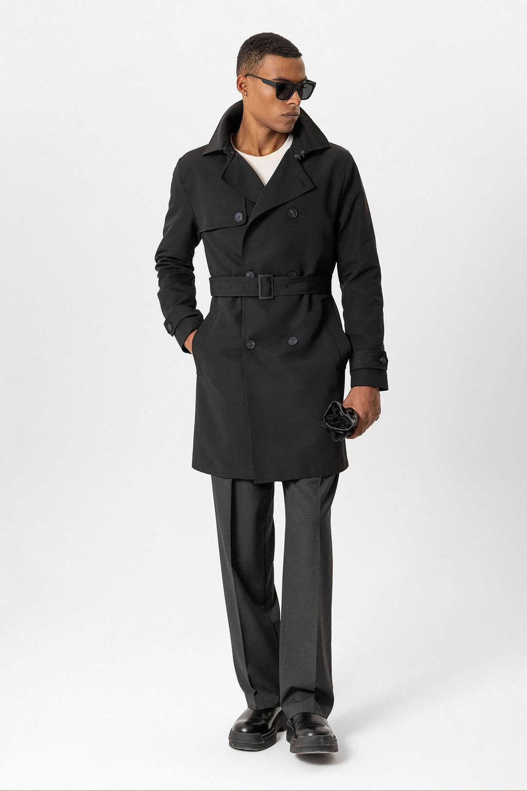 ANT Belted Double Breasted Trench Coat - Terre Haute