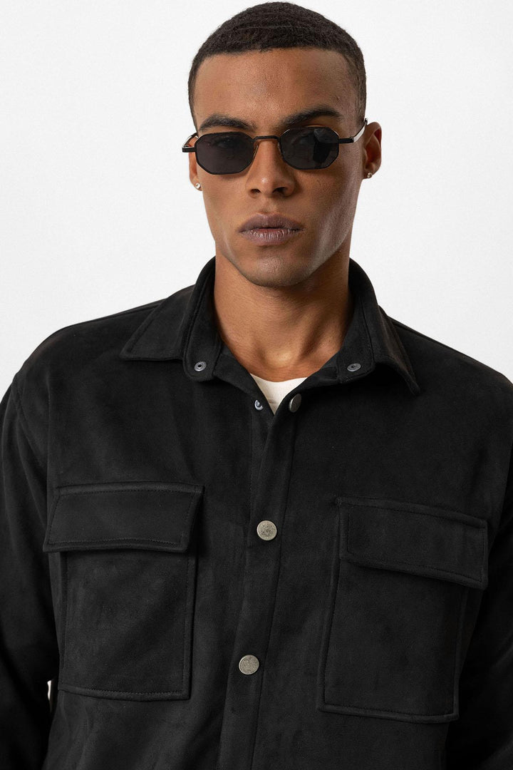 ANT Suede Regular Fit Men's Shirt with Metal Buttons - El Pueblito