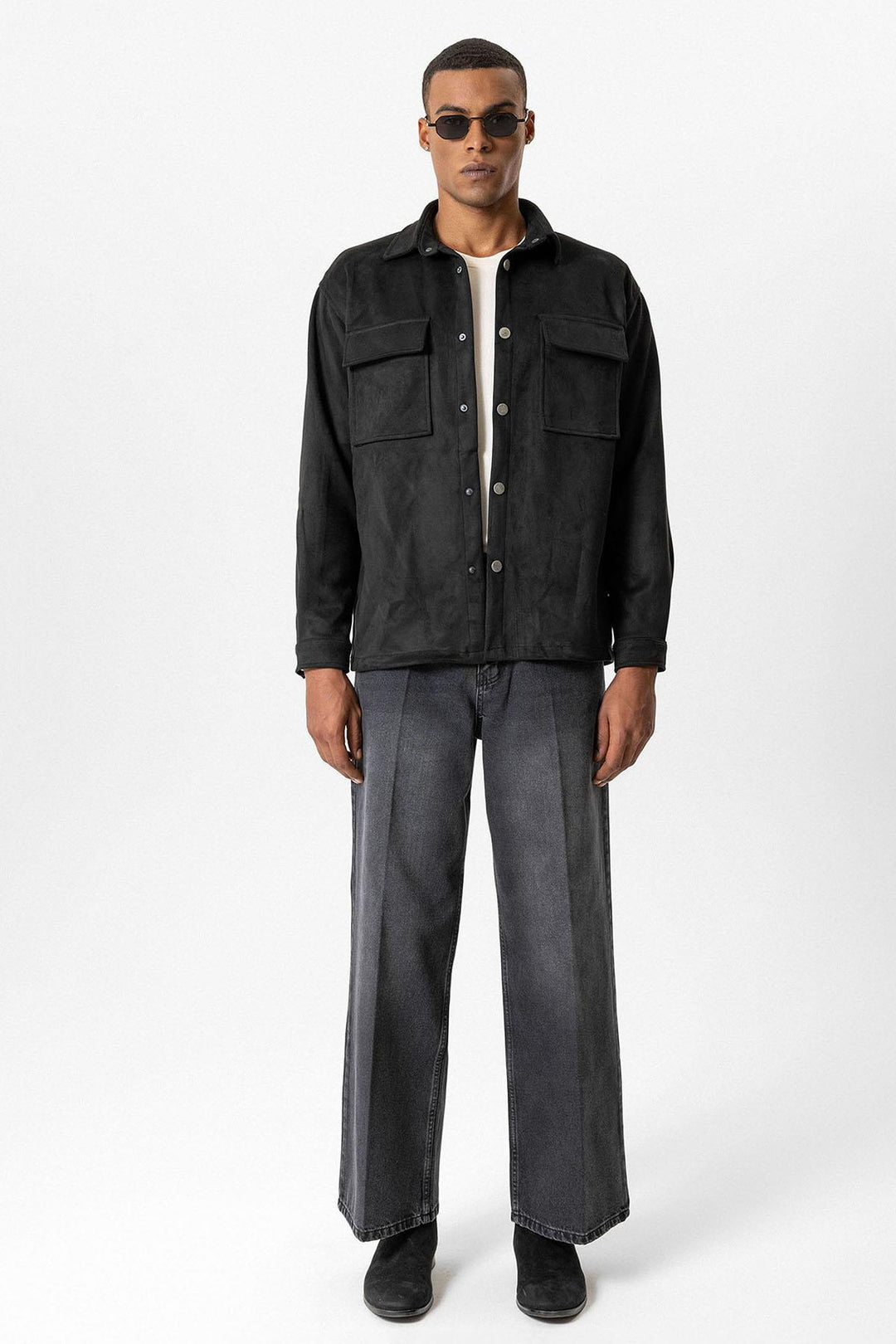 ANT Suede Regular Fit Men's Shirt with Metal Buttons - El Pueblito
