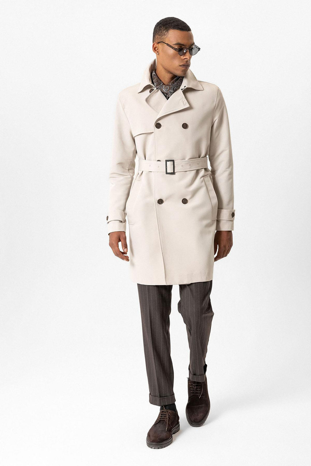 ANT Belted Double Breasted Trench Coat - Bastia