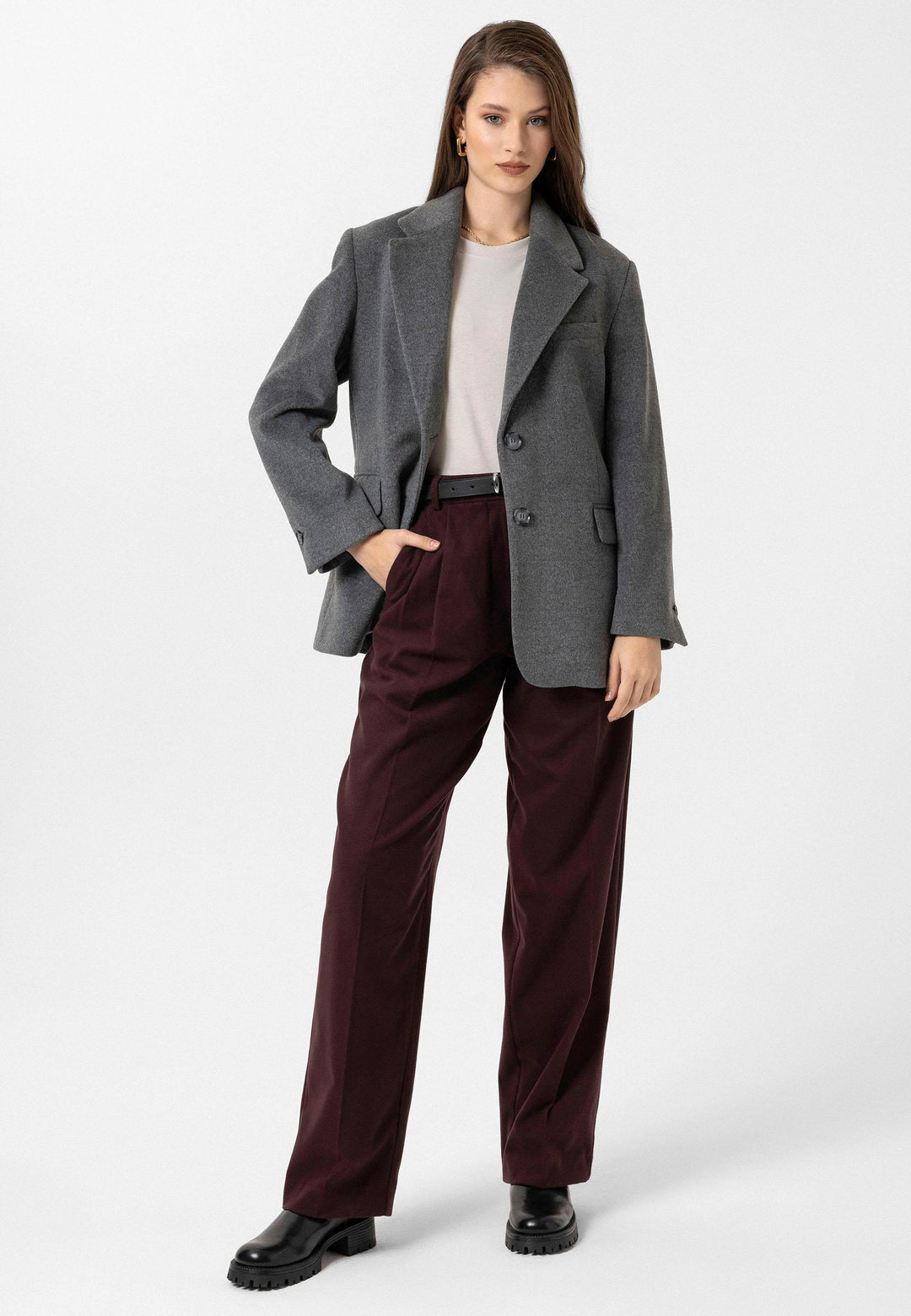 ANT Antioch Anthracite Women's Wool Blend Blazer Jacket - Jonesboro