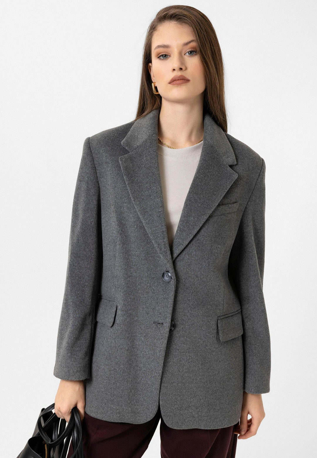 ANT Antioch Anthracite Women's Wool Blend Blazer Jacket - Jonesboro