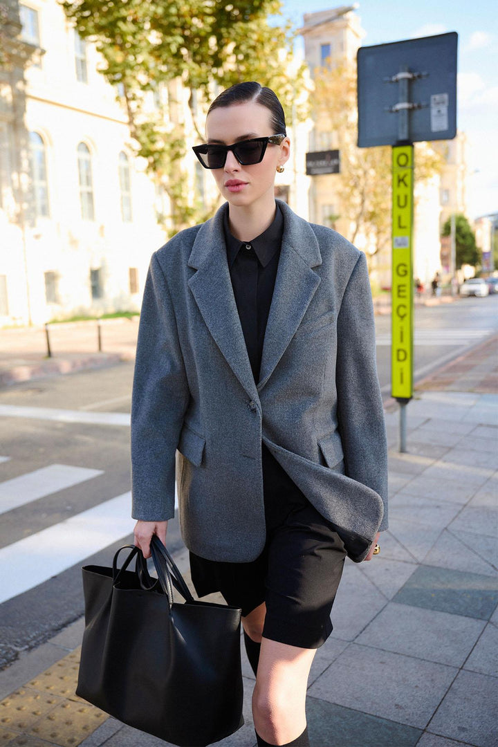 ANT Antioch Anthracite Women's Wool Blend Blazer Jacket - Jonesboro