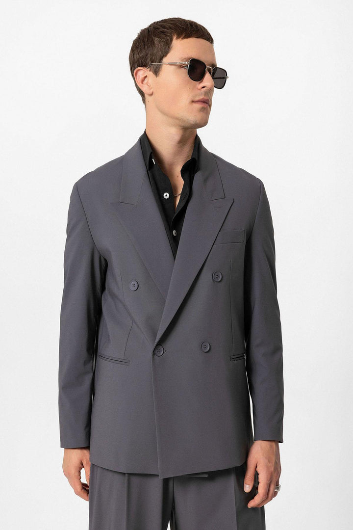 ANT Single Button Double-breasted Men's Blazer Jacket - Bruchsal