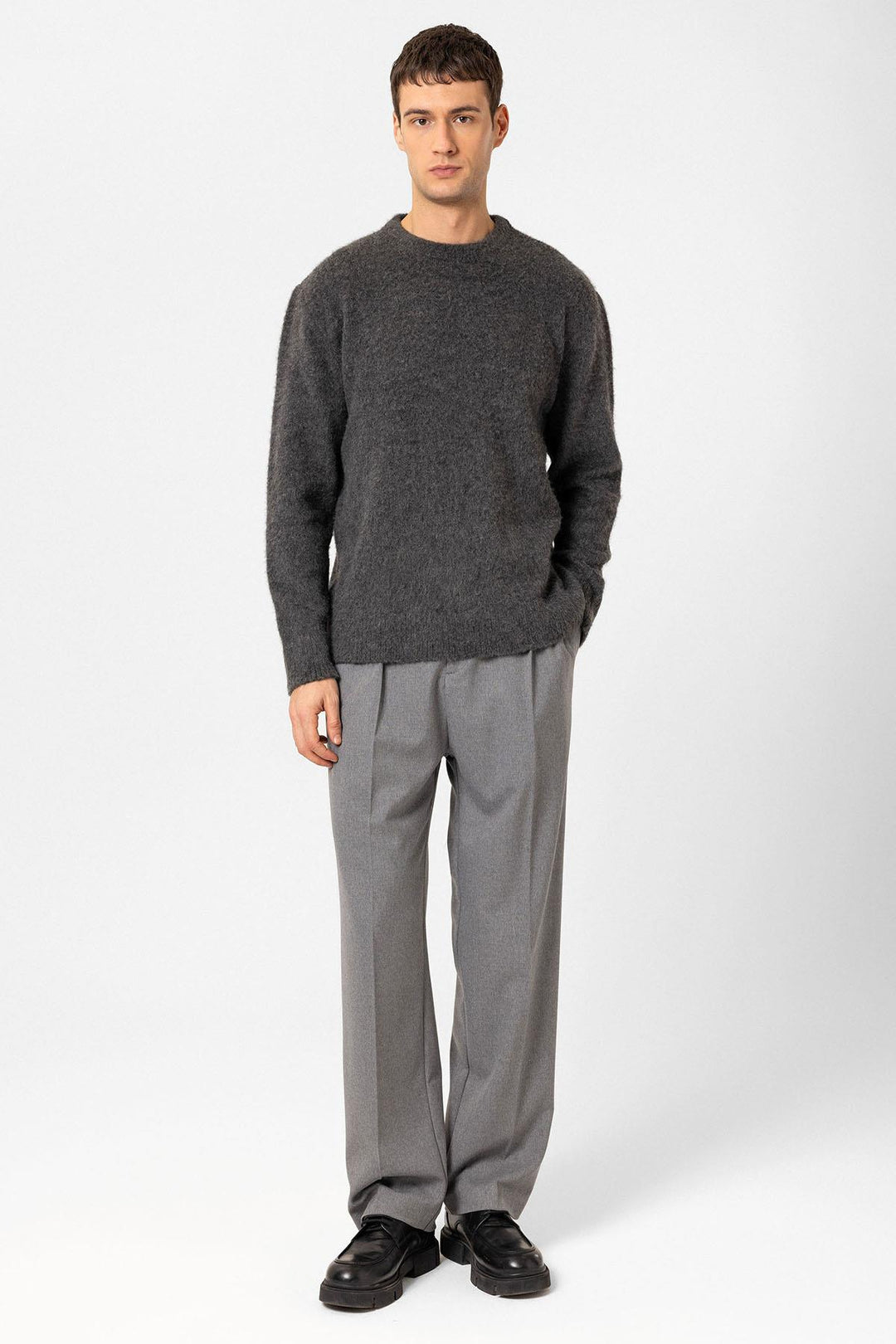 ANT Antioch Anthracite Soft Textured Men's Sweater - Orange