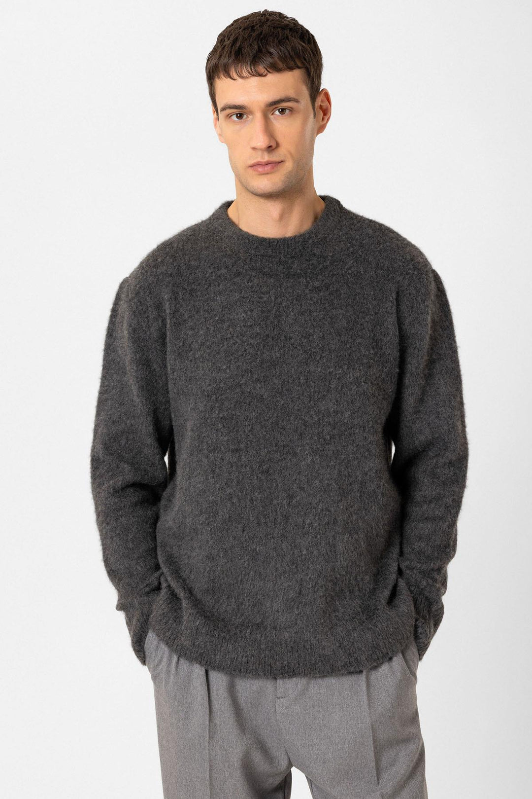 ANT Antioch Anthracite Soft Textured Men's Sweater - Orange