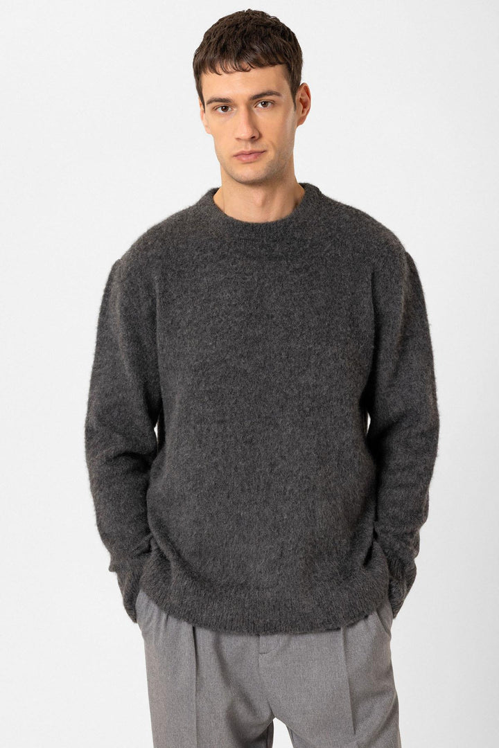 ANT Antioch Anthracite Soft Textured Men's Sweater - Orange
