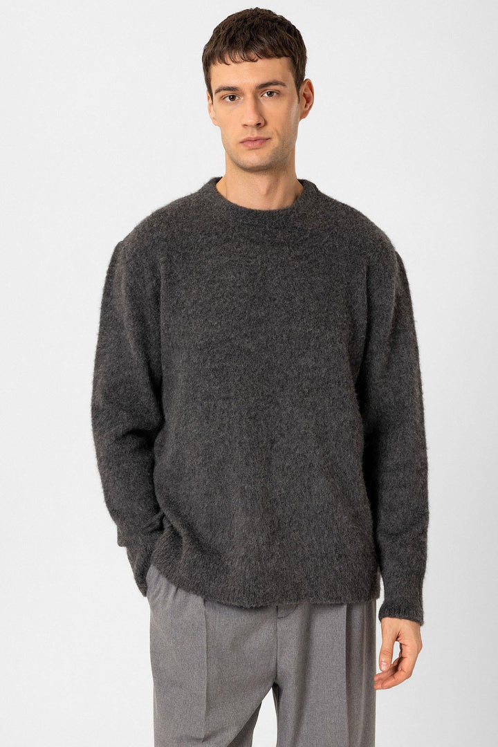 ANT Antioch Anthracite Soft Textured Men's Sweater - Orange