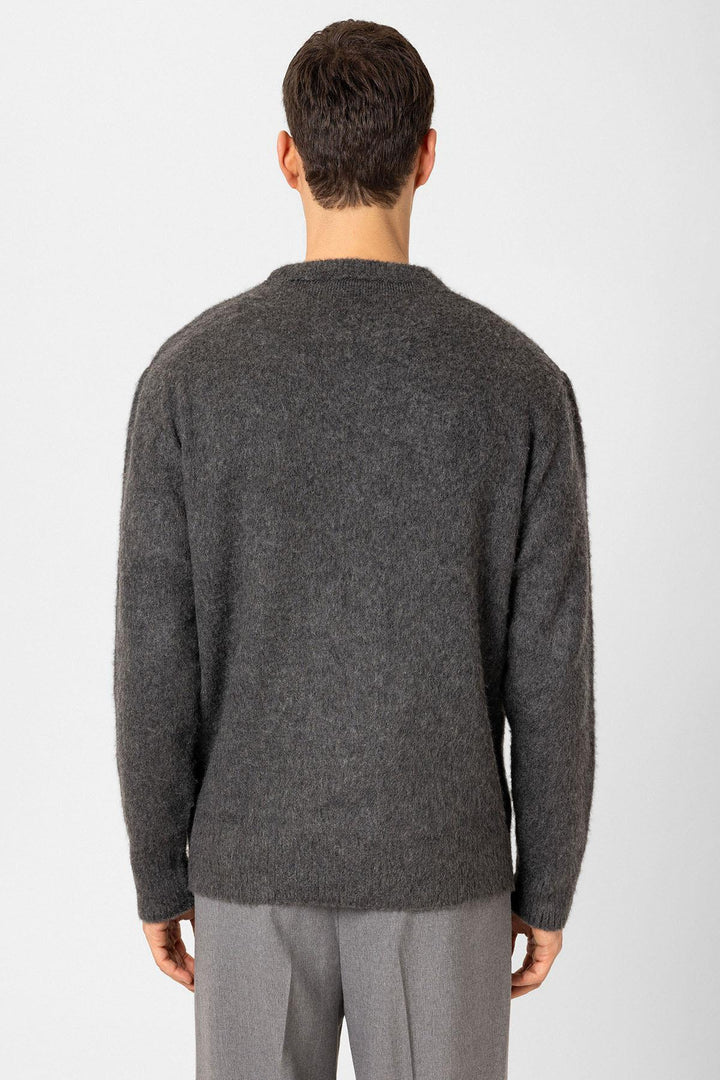 ANT Antioch Anthracite Soft Textured Men's Sweater - Orange