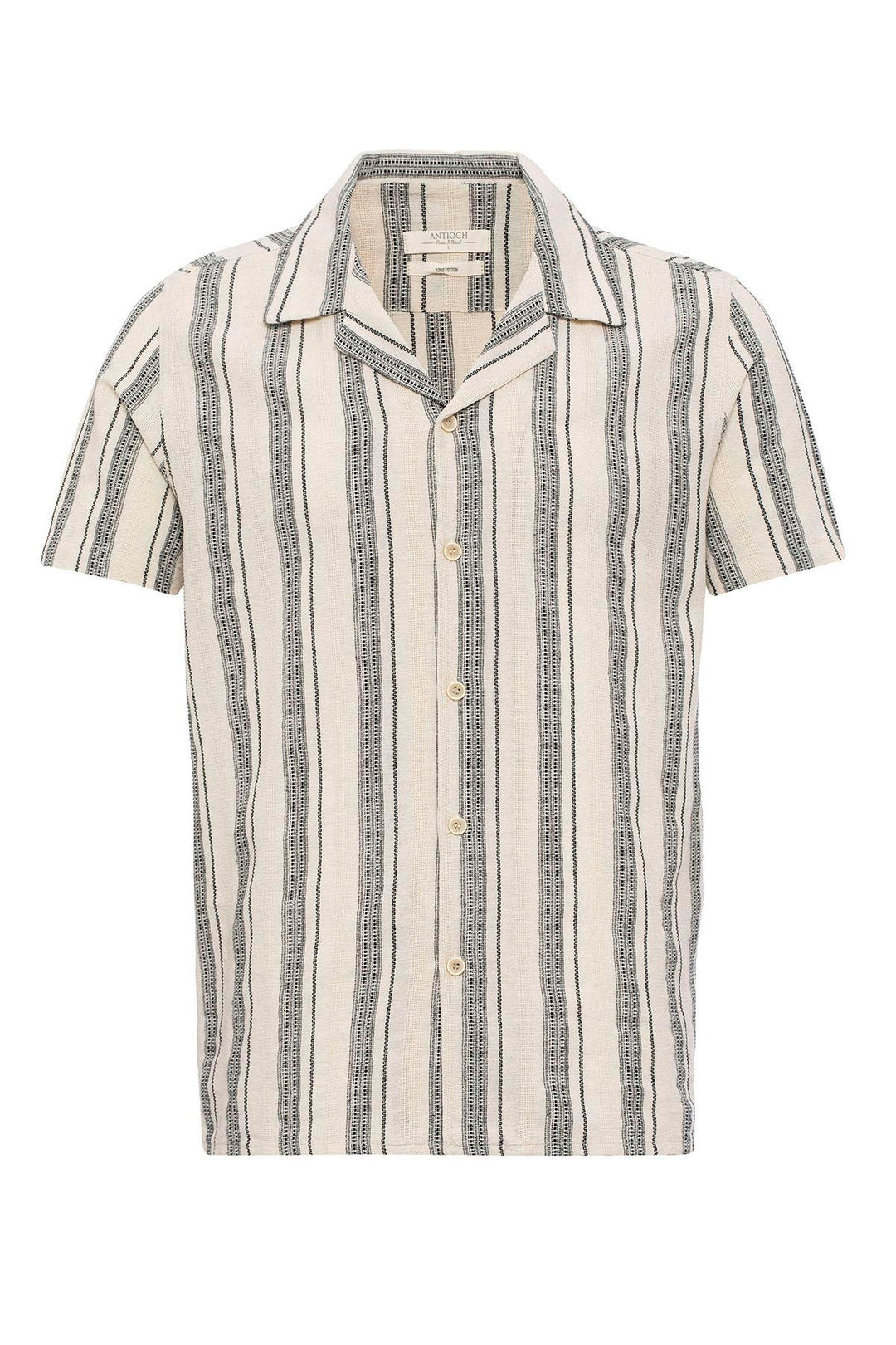 ANT Camp  Collar Striped Short Sleeve Men's Shirt - Túxpam de Rodríguez Cano
