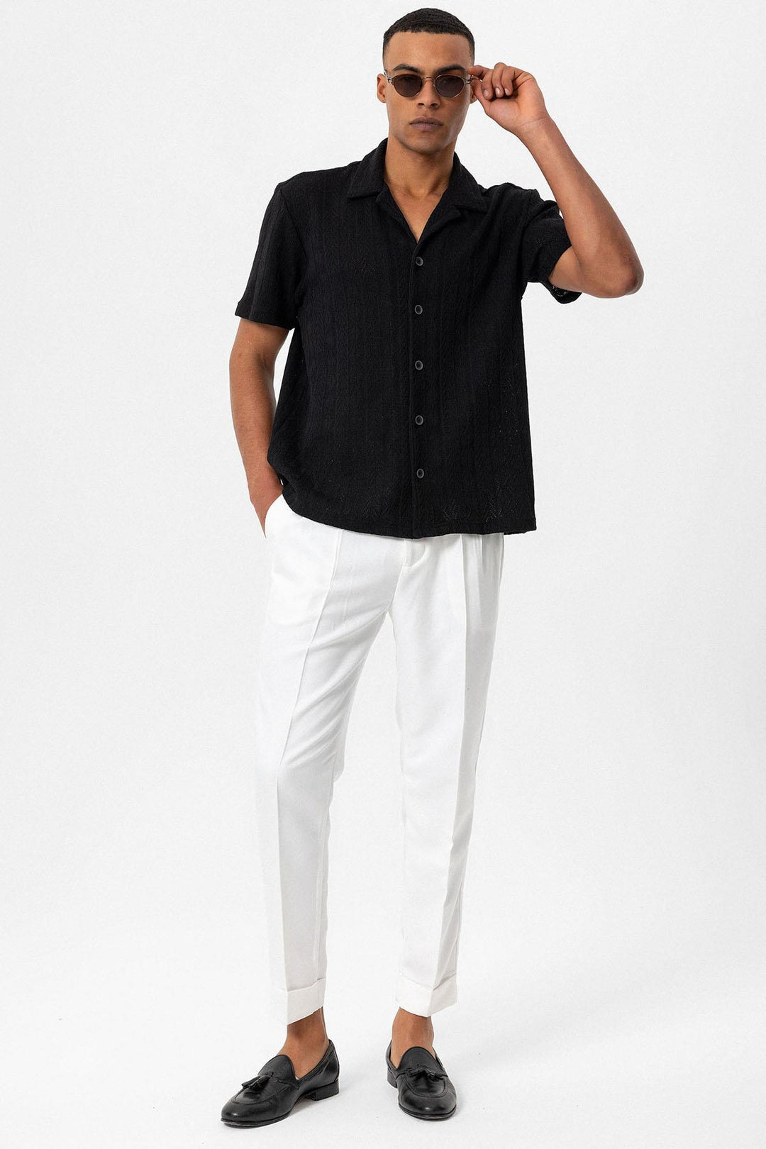 ANT Camp  Collar Knitted Patterned Men's Shirt - Melito di Napoli