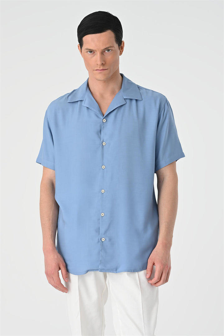 ANT Oversized Short Sleeve Men's Shirt with Applique Collar - Löhne