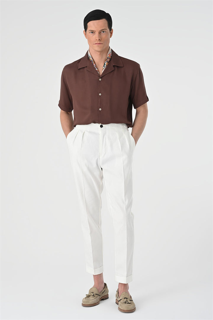 ANT Oversized Short Sleeve Men's Shirt with Applique Collar - Zhovti Vody