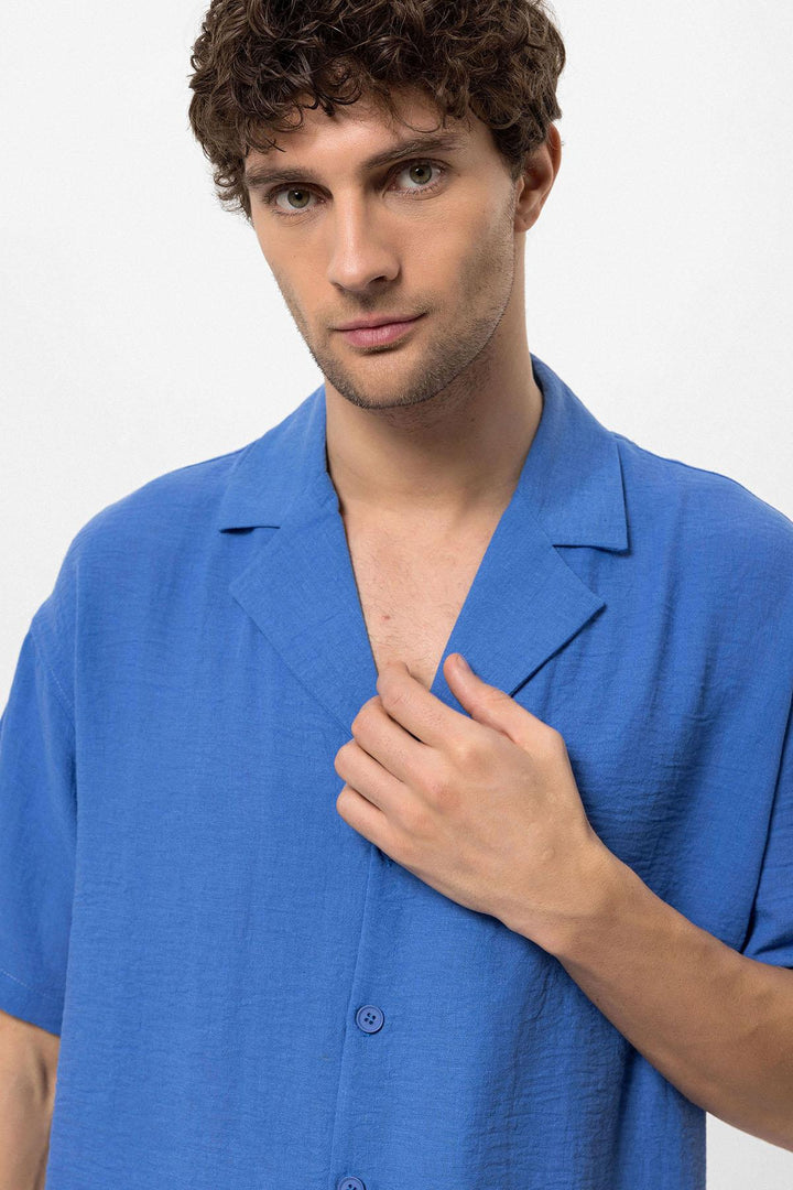 ANT Oversized Short Sleeve Men's Shirt with Apach Collar - Saint-Eustache