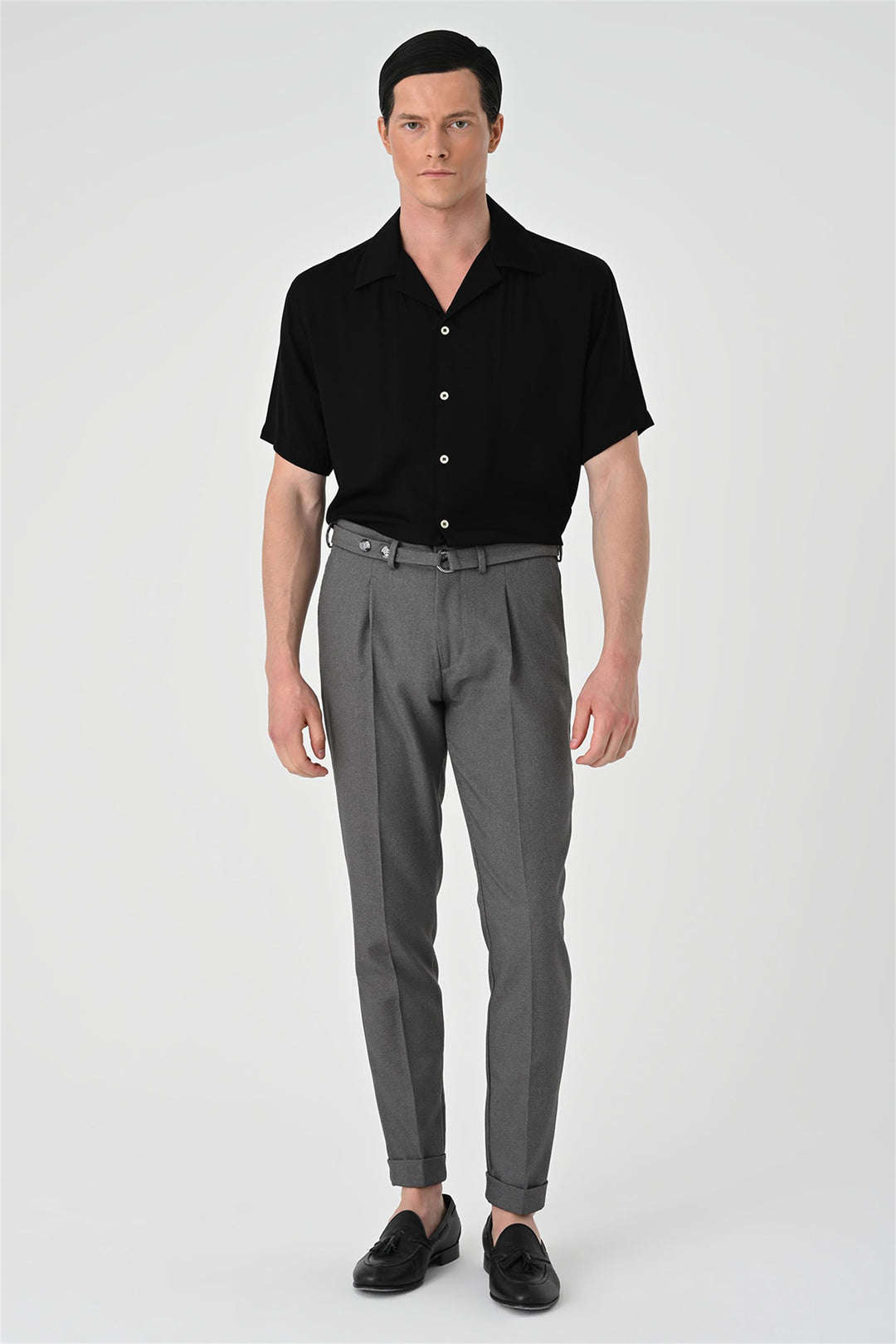 ANT Oversized Short Sleeve Men's Shirt with Applique Collar - Kerch