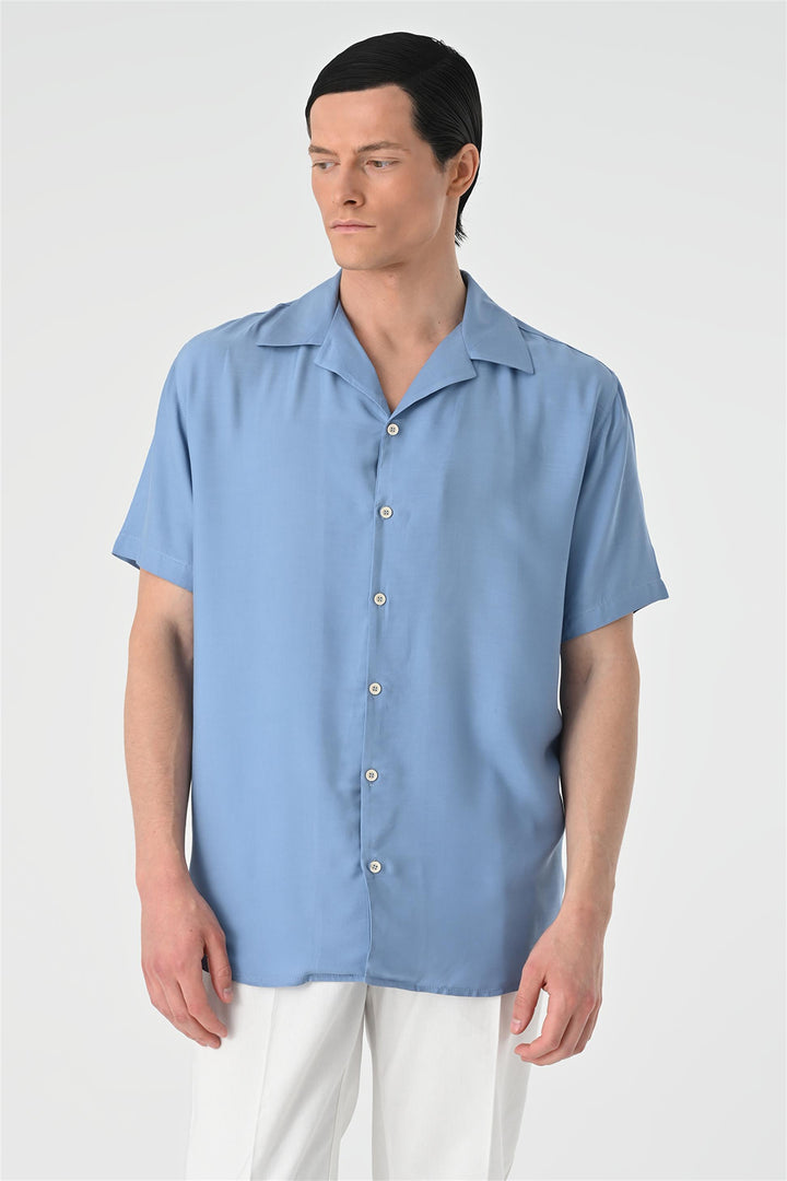 ANT Oversized Short Sleeve Men's Shirt with Applique Collar - Löhne