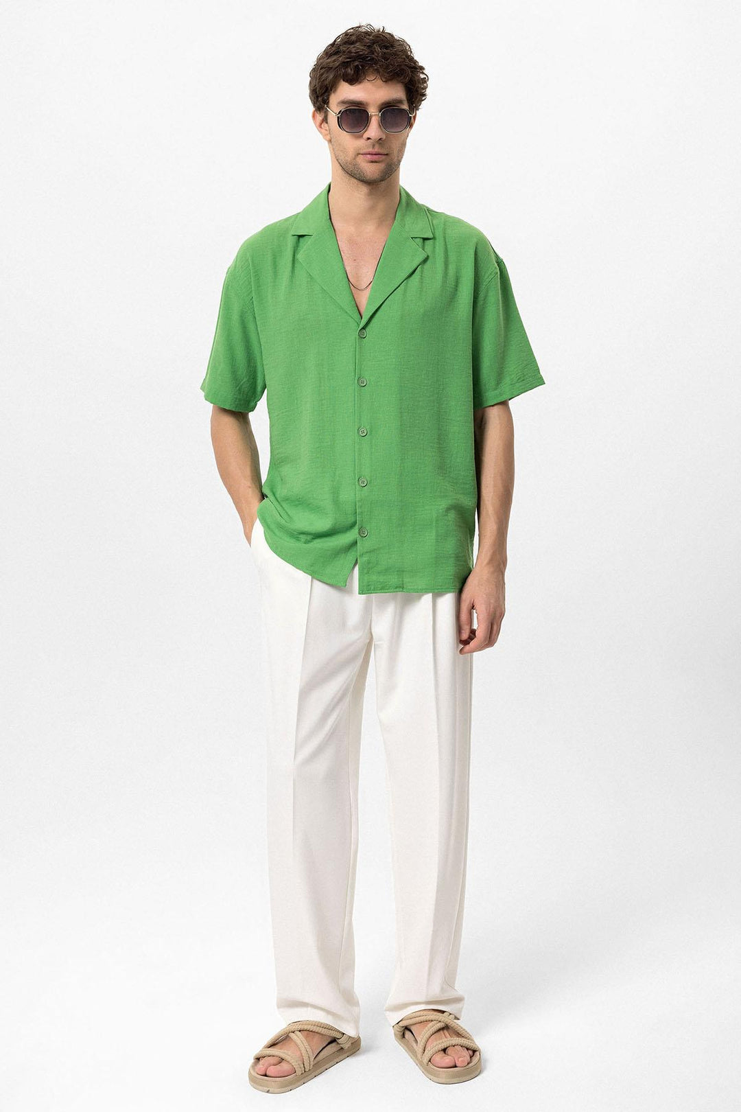 ANT Oversized Short Sleeve Men's Shirt with Apach Collar - Hrodna