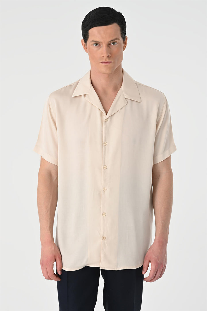 ANT Oversized Short Sleeve Men's Shirt with Applique Collar - Eastleigh