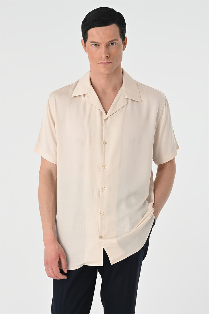ANT Oversized Short Sleeve Men's Shirt with Applique Collar - Eastleigh