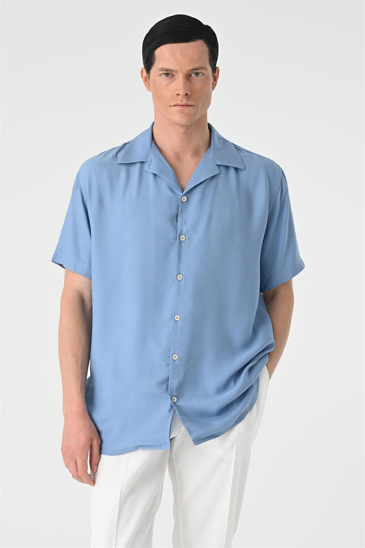 ANT Oversized Short Sleeve Men's Shirt with Applique Collar - Löhne