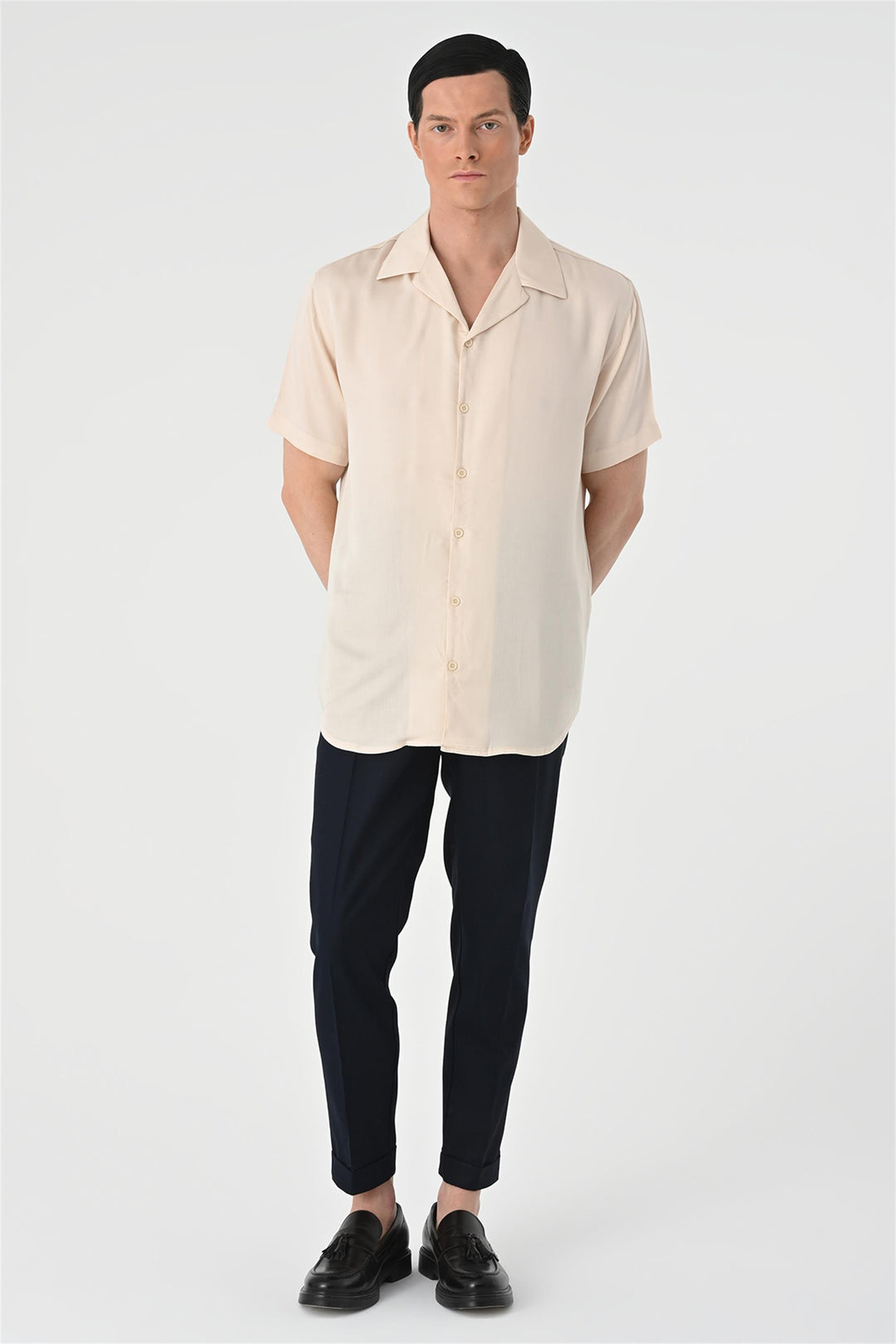 ANT Oversized Short Sleeve Men's Shirt with Applique Collar - Eastleigh
