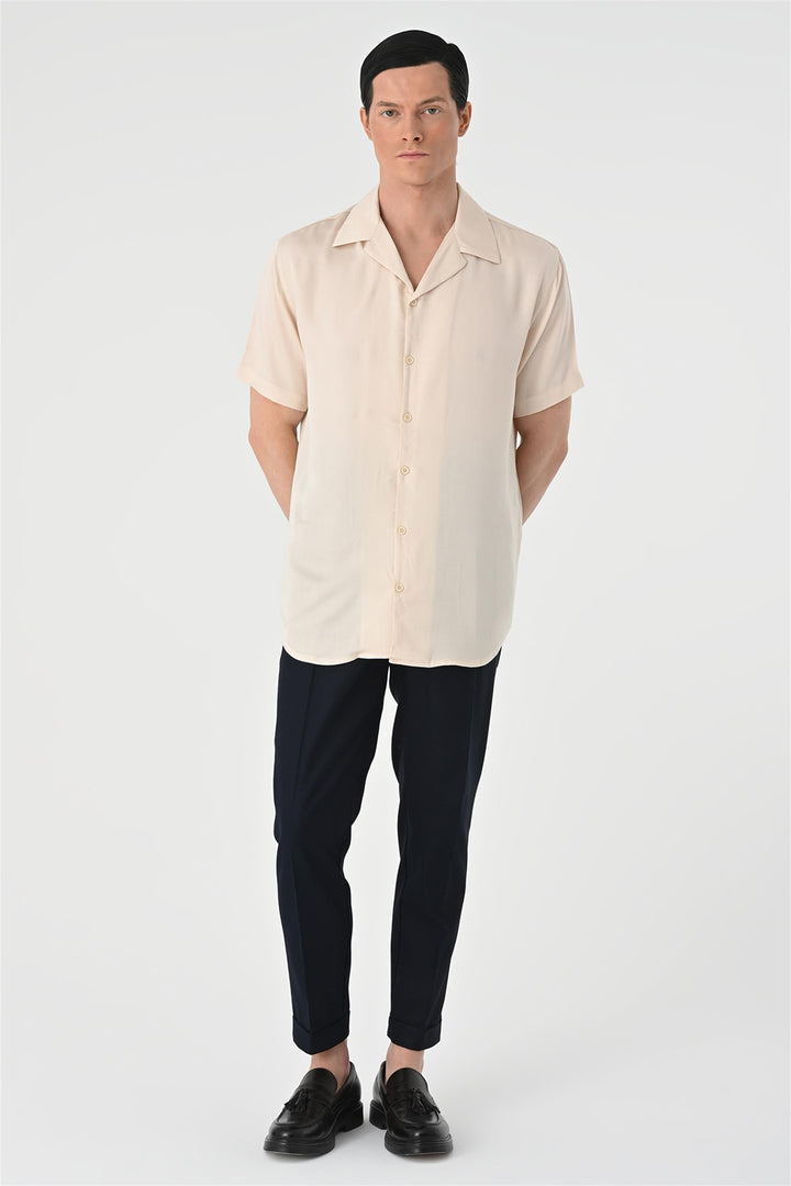 ANT Oversized Short Sleeve Men's Shirt with Applique Collar - Eastleigh