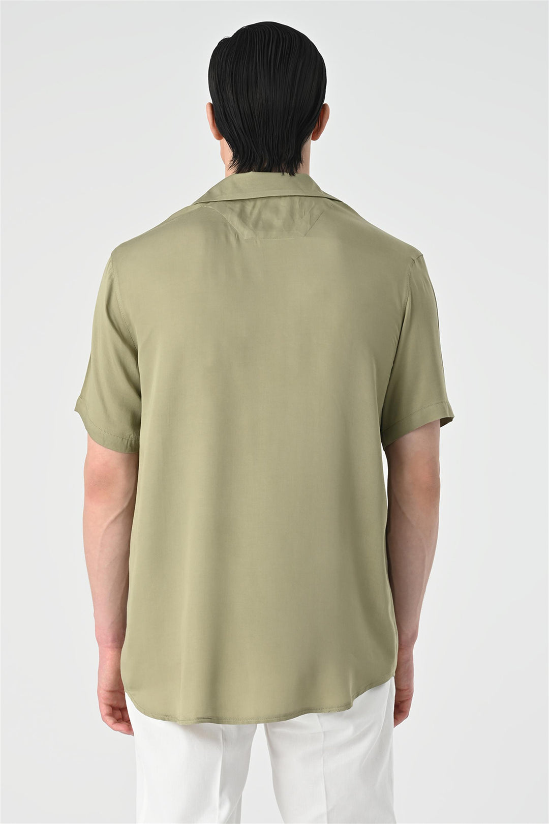 ANT Oversized Short Sleeve Men's Shirt with Applique Collar - Níkaia